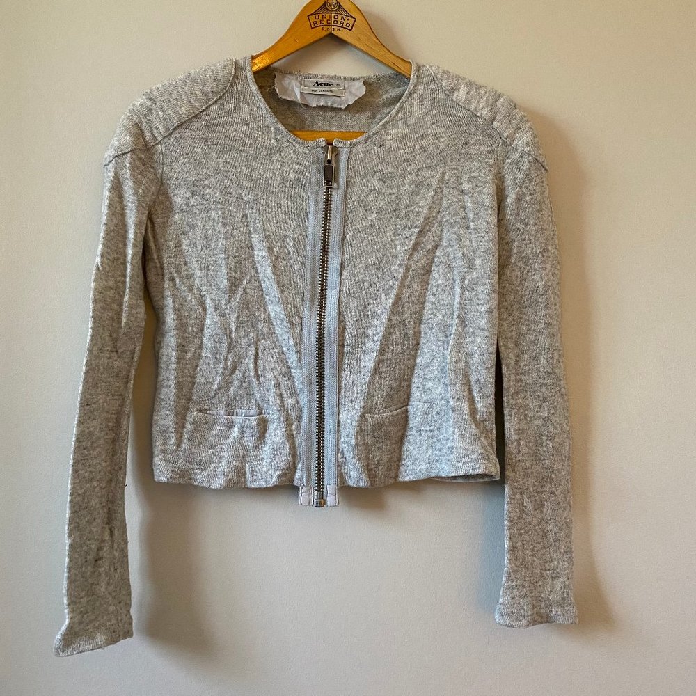 Acne Studios Grey Zip Sweater